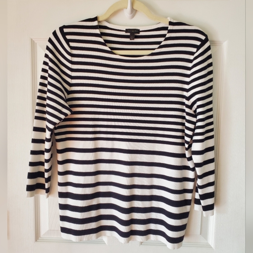 Talbot Women's Top Black & White Size: Large